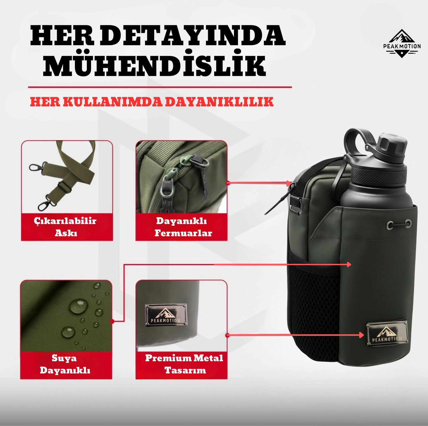 PeakMotion Manyetik Spor Çantası