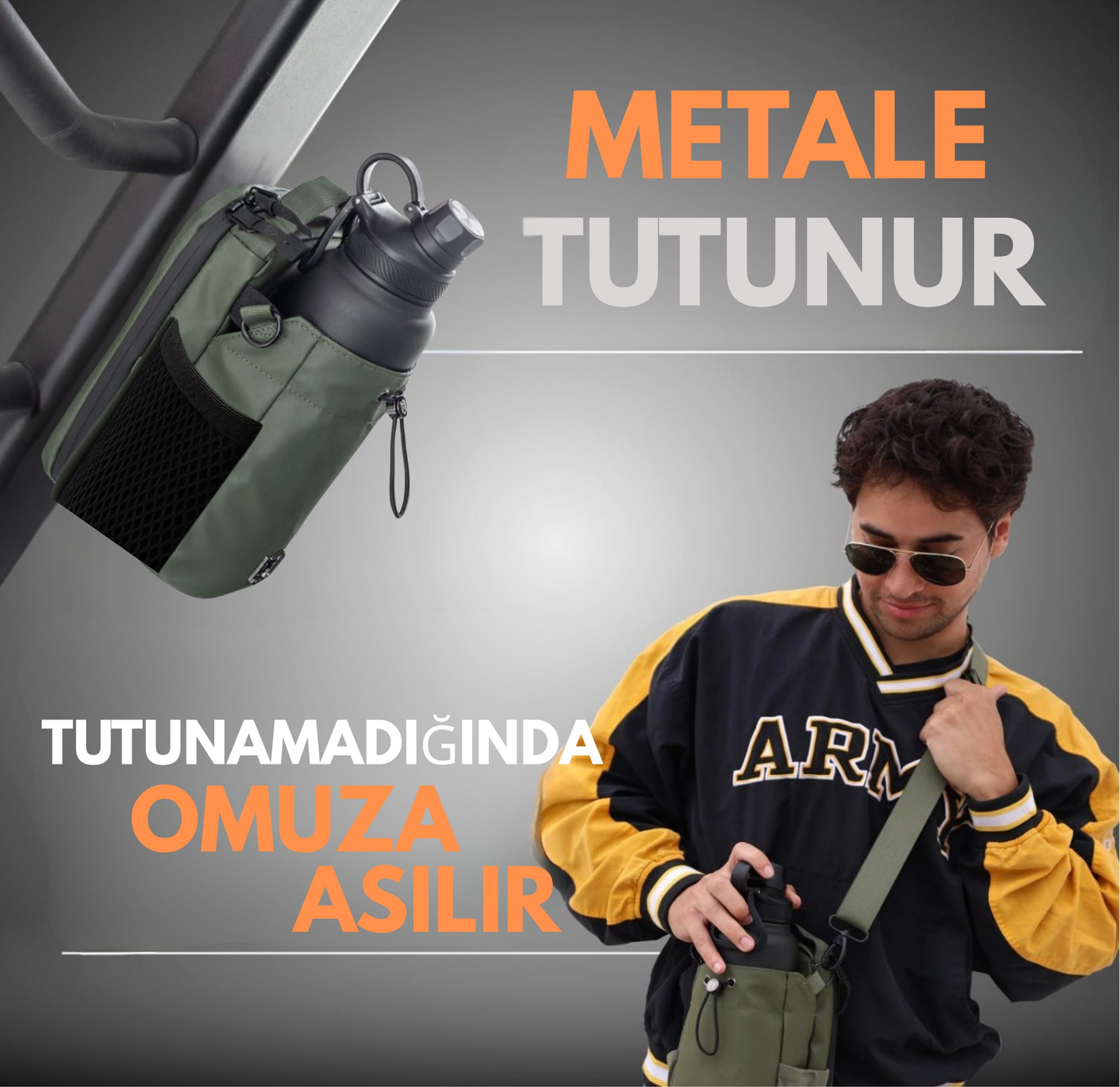 PeakMotion Manyetik Spor Çanta ( Haki )